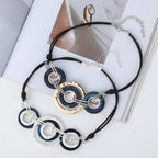 Geometry Circle Hoop Leather Necklace N4424
