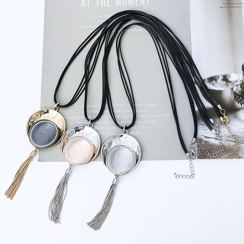 Pendant Tassel Leather Necklace N4468