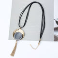 Pendant Tassel Leather Necklace N4468