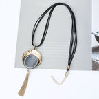 Pendant Tassel Leather Necklace N4468