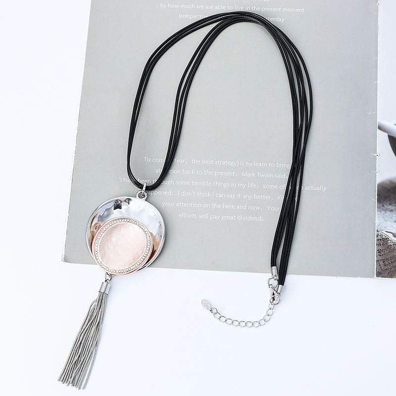 Pendant Tassel Leather Necklace N4468