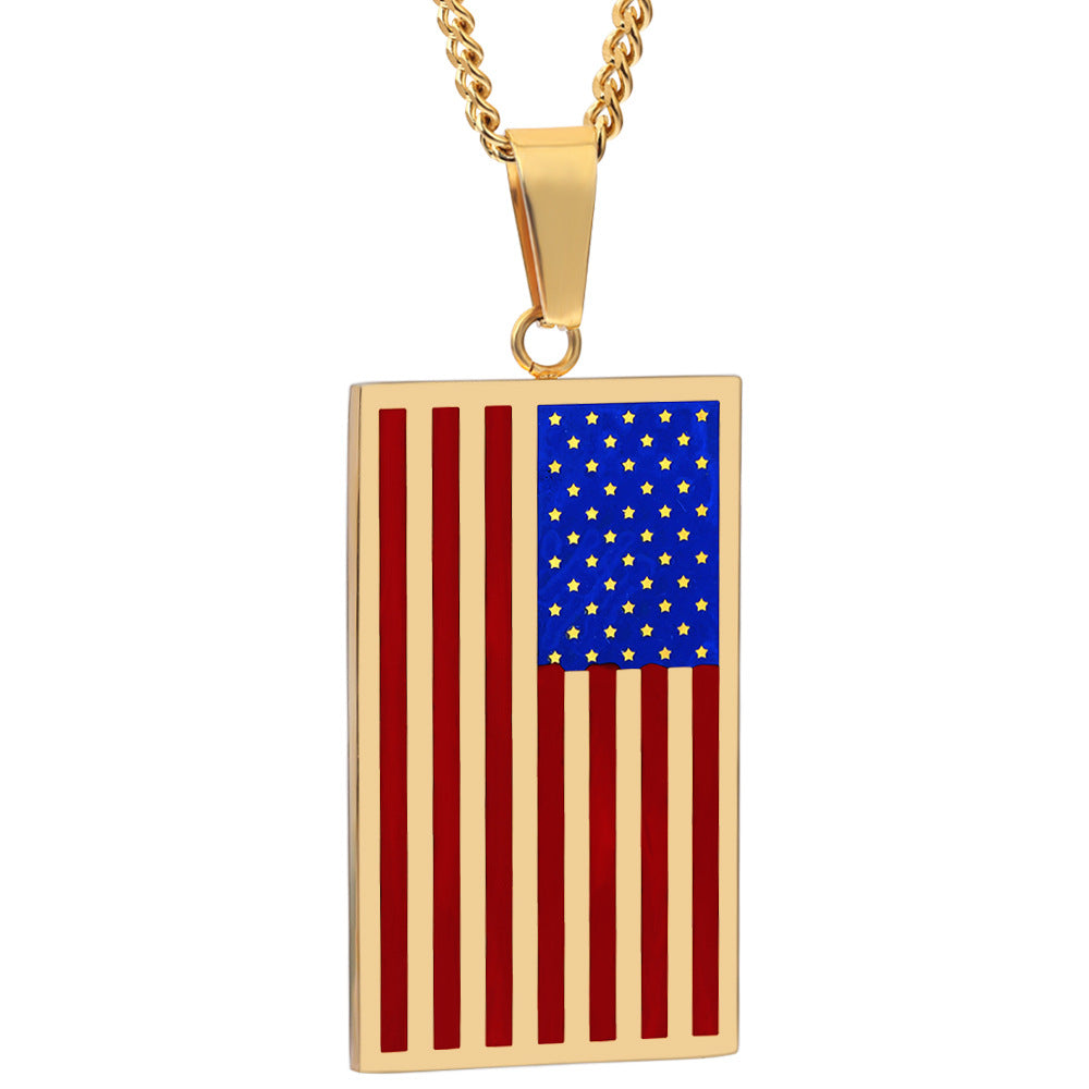 American Flag Stainless Steel Necklaces N4471 – view 5