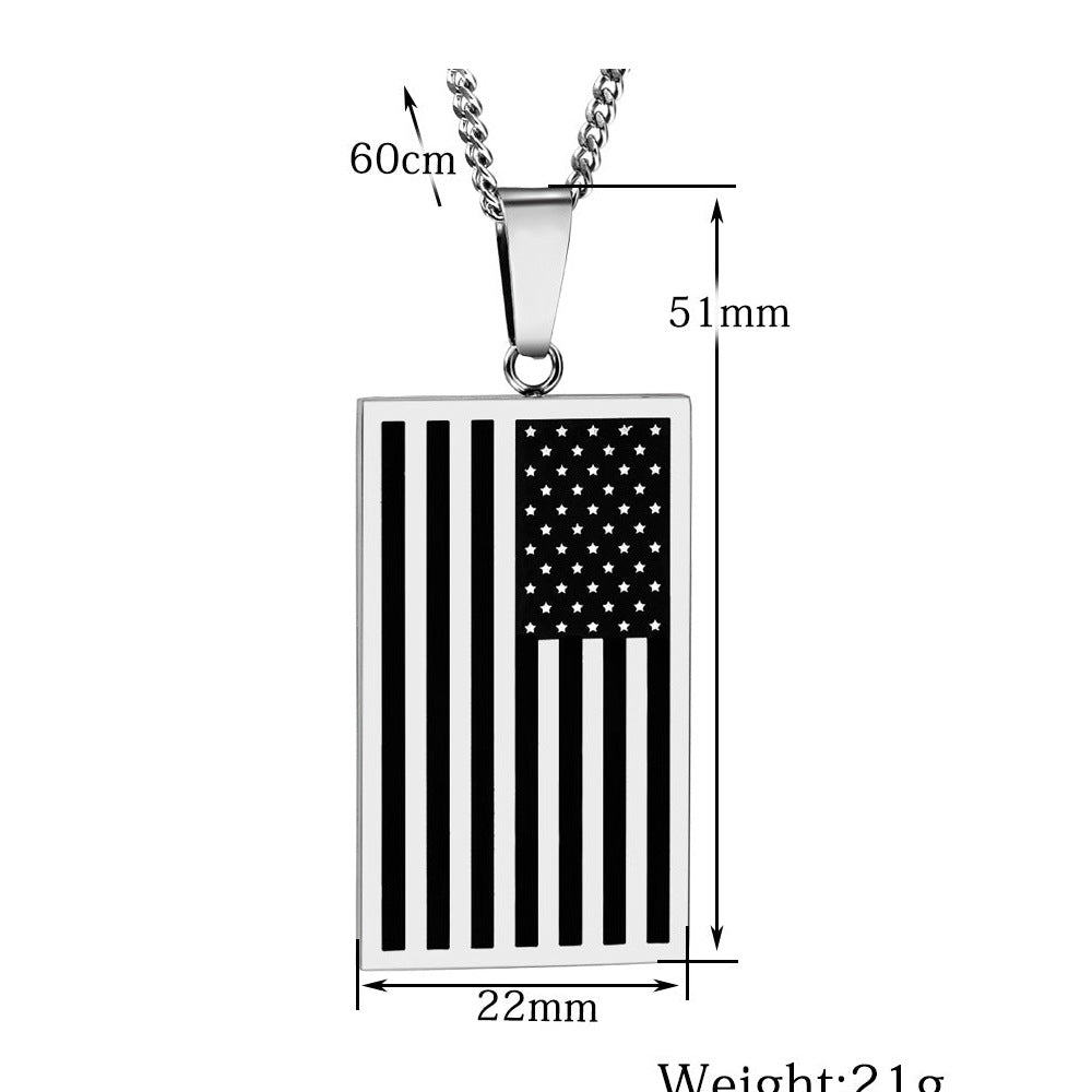 American Flag Stainless Steel Necklaces N4471 – view 2