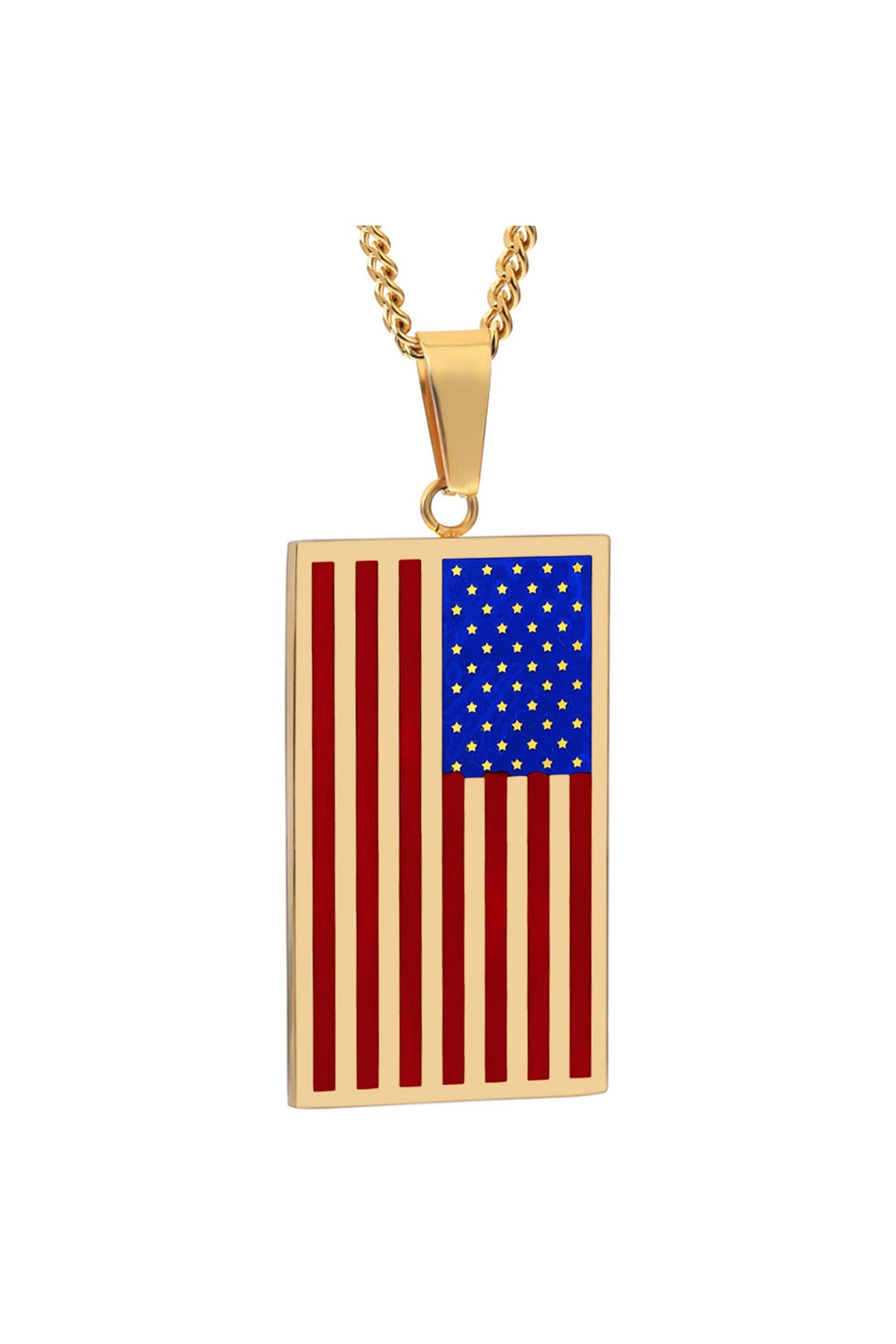 American Flag Stainless Steel Necklaces N4471 – view 3