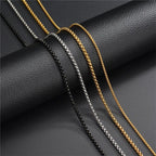 2 MM Stainless Steel Chain Necklace N4487-Black
