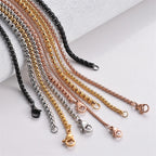2 MM Stainless Steel Chain Necklace N4487-Black