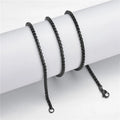 2 MM Stainless Steel Chain Necklace N4487-Black