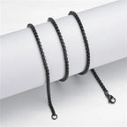 2 MM Stainless Steel Chain Necklace N4487-Black