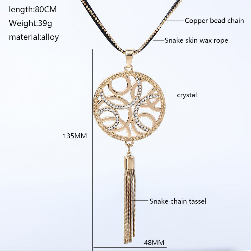 Disc Tassel Pendant Necklace N4490