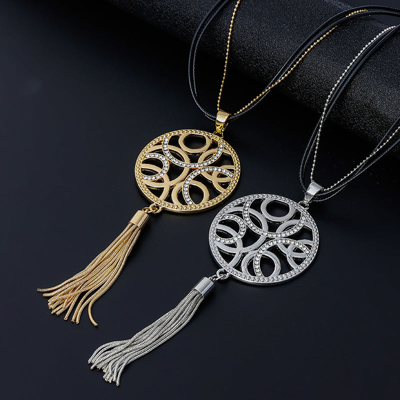 Disc Tassel Pendant Necklace N4490