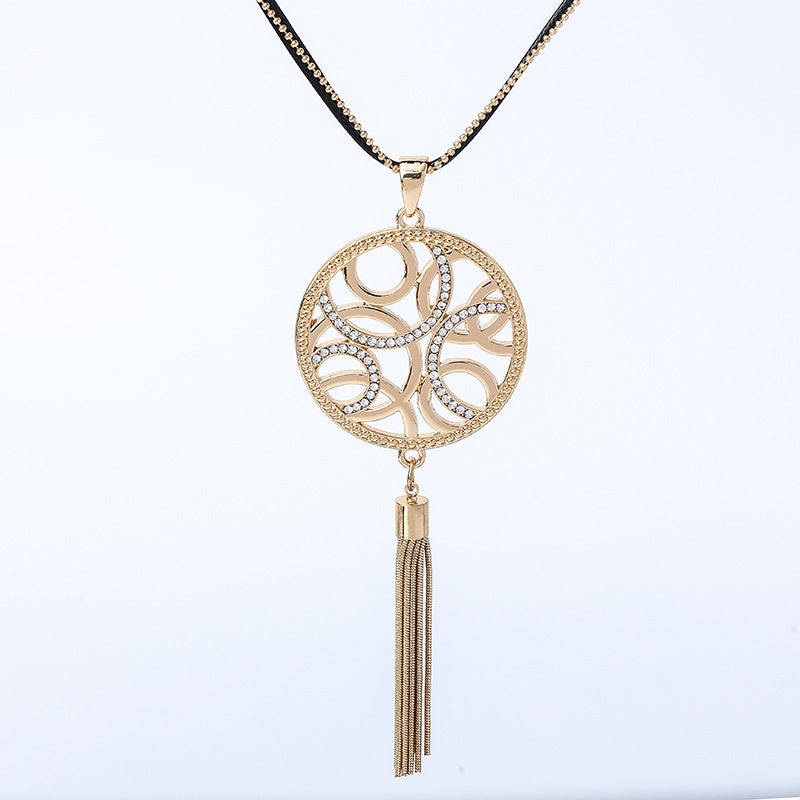 Disc Tassel Pendant Necklace N4490