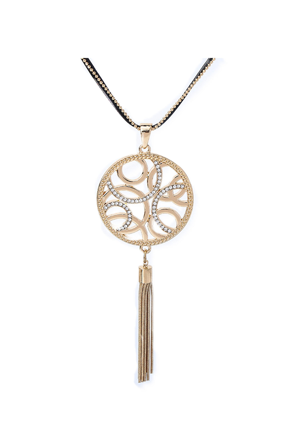 Disc Tassel Pendant Necklace N4490