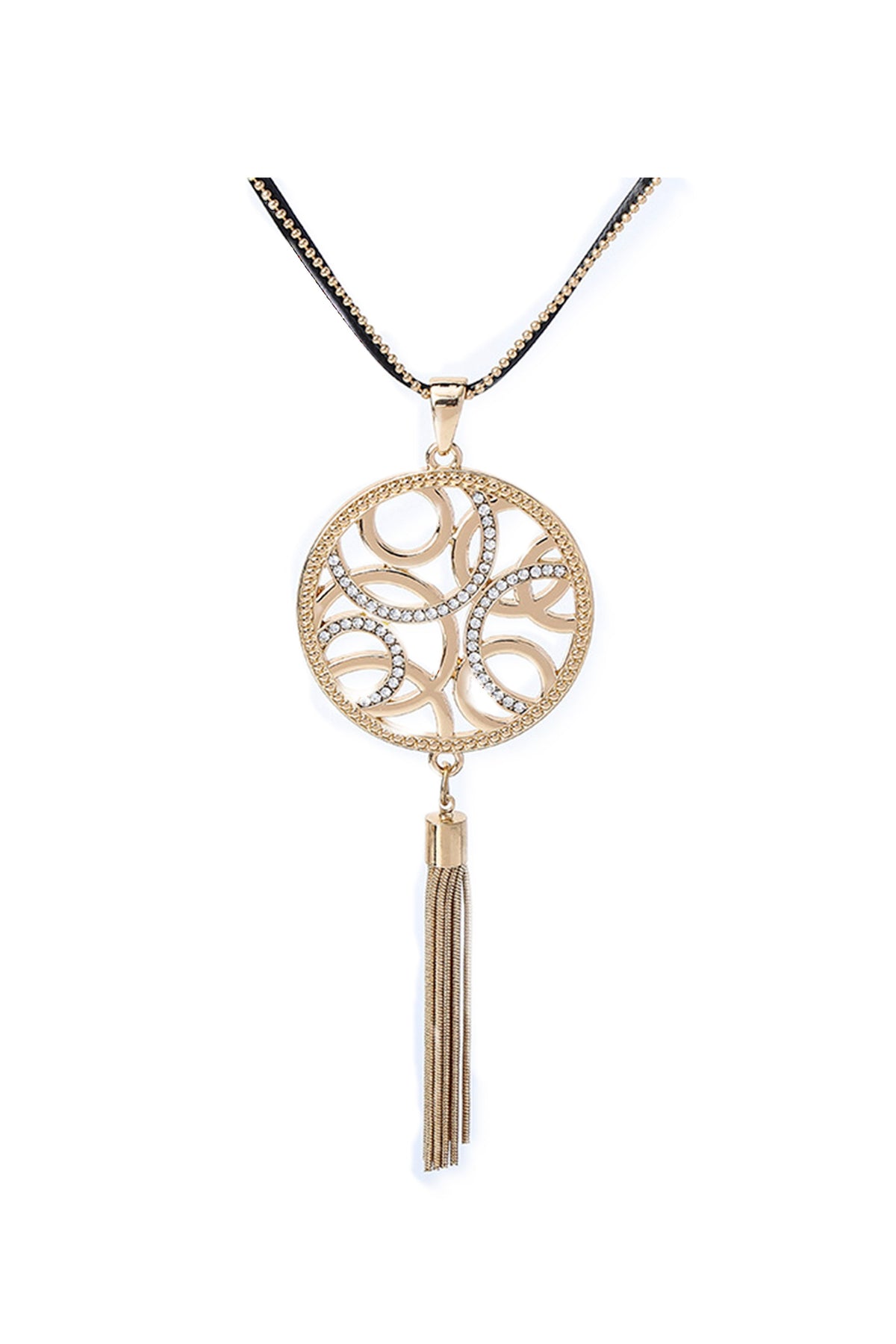 Disc Tassel Pendant Necklace N4490