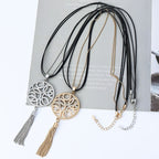 Disc Tassel Pendant Necklace N4490