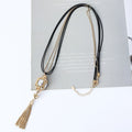 Crystal Pendant Tassel Long Necklace N4491