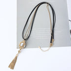 Crystal Pendant Tassel Long Necklace N4491