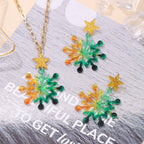 Snowflake Acrylic Pendant Necklace Earrings Set N4497