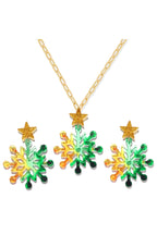 Snowflake Acrylic Pendant Necklace Earrings Set N4497