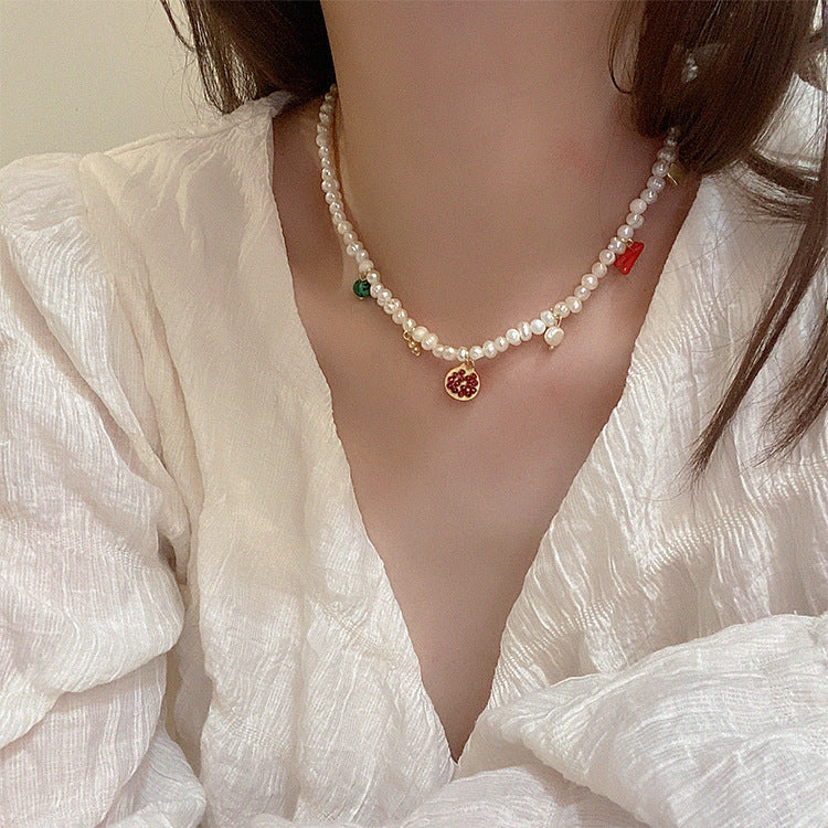 Pomegranate Fresh Water Pearl Necklace N4531