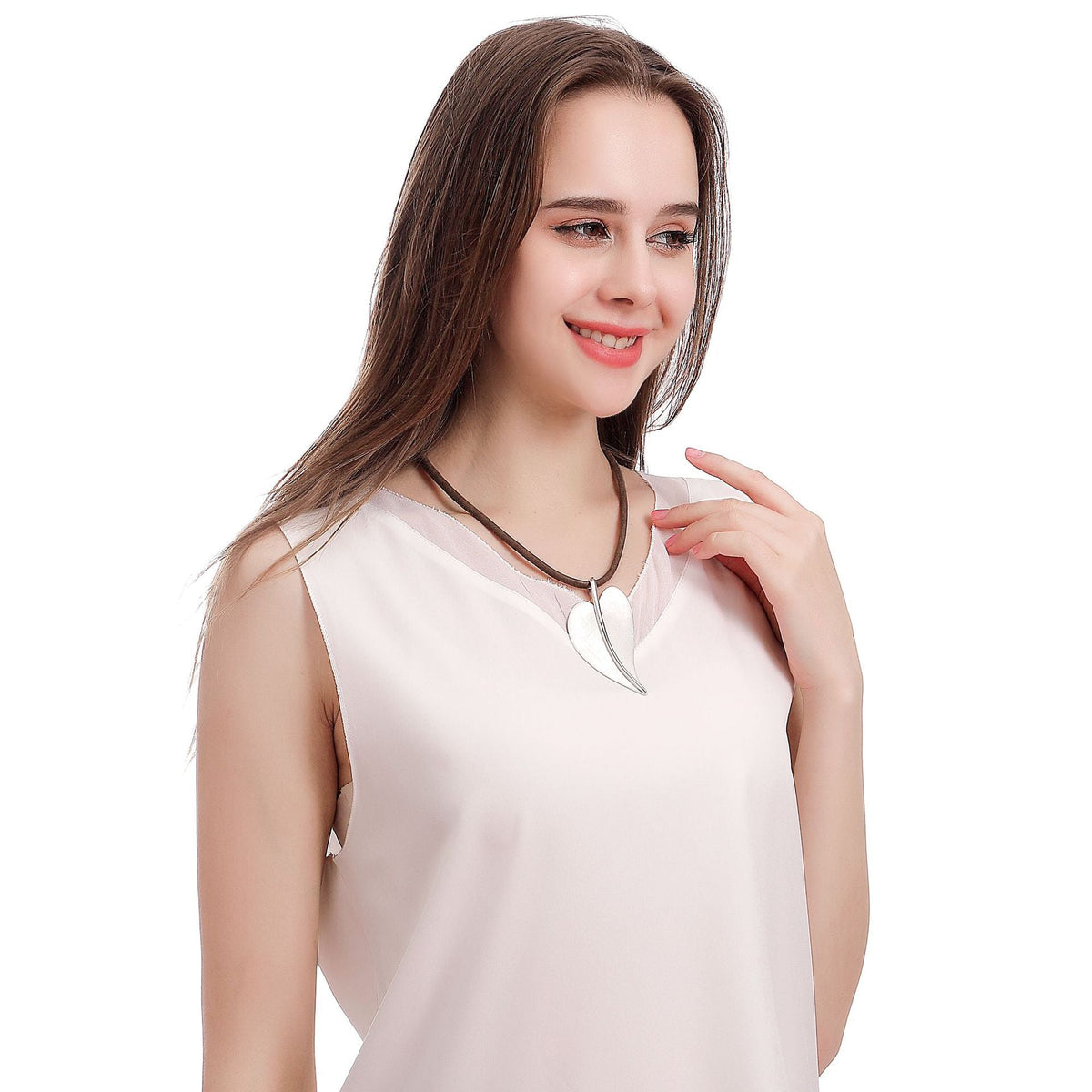 Leaf Alloy Pendant Necklace N4548