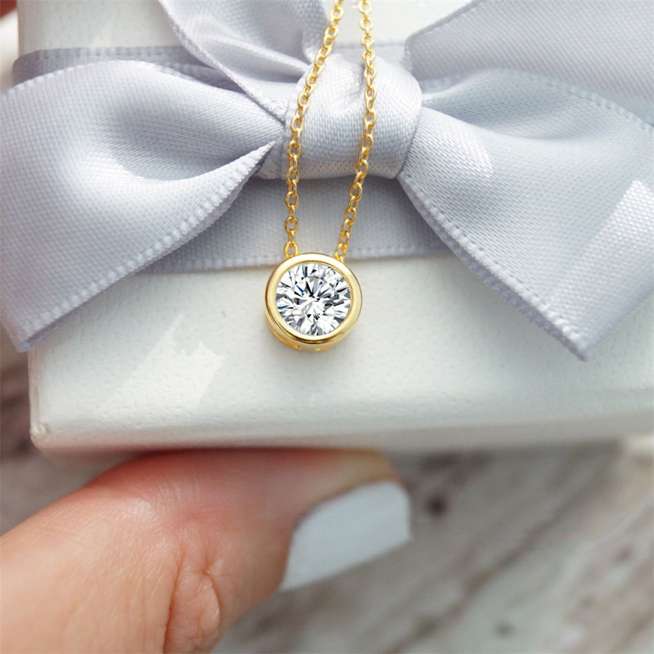 Rhinestone Stainless Steel Chain Necklace N4563