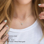 Rhinestone Stainless Steel Chain Necklace N4563