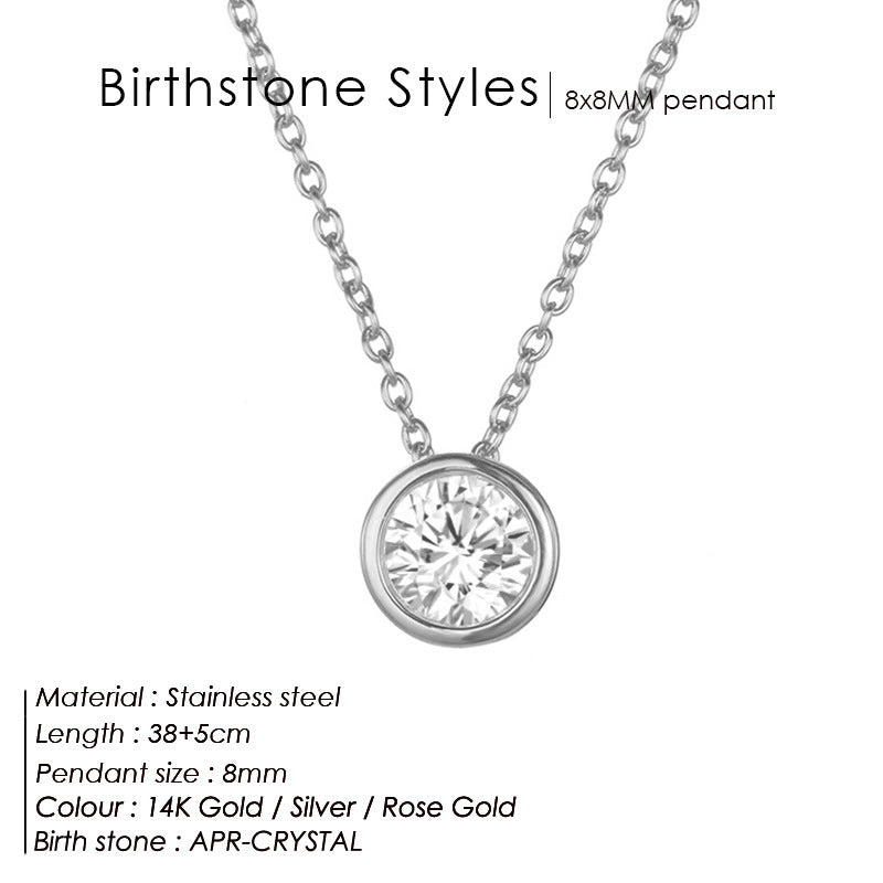 Rhinestone Stainless Steel Chain Necklace N4563