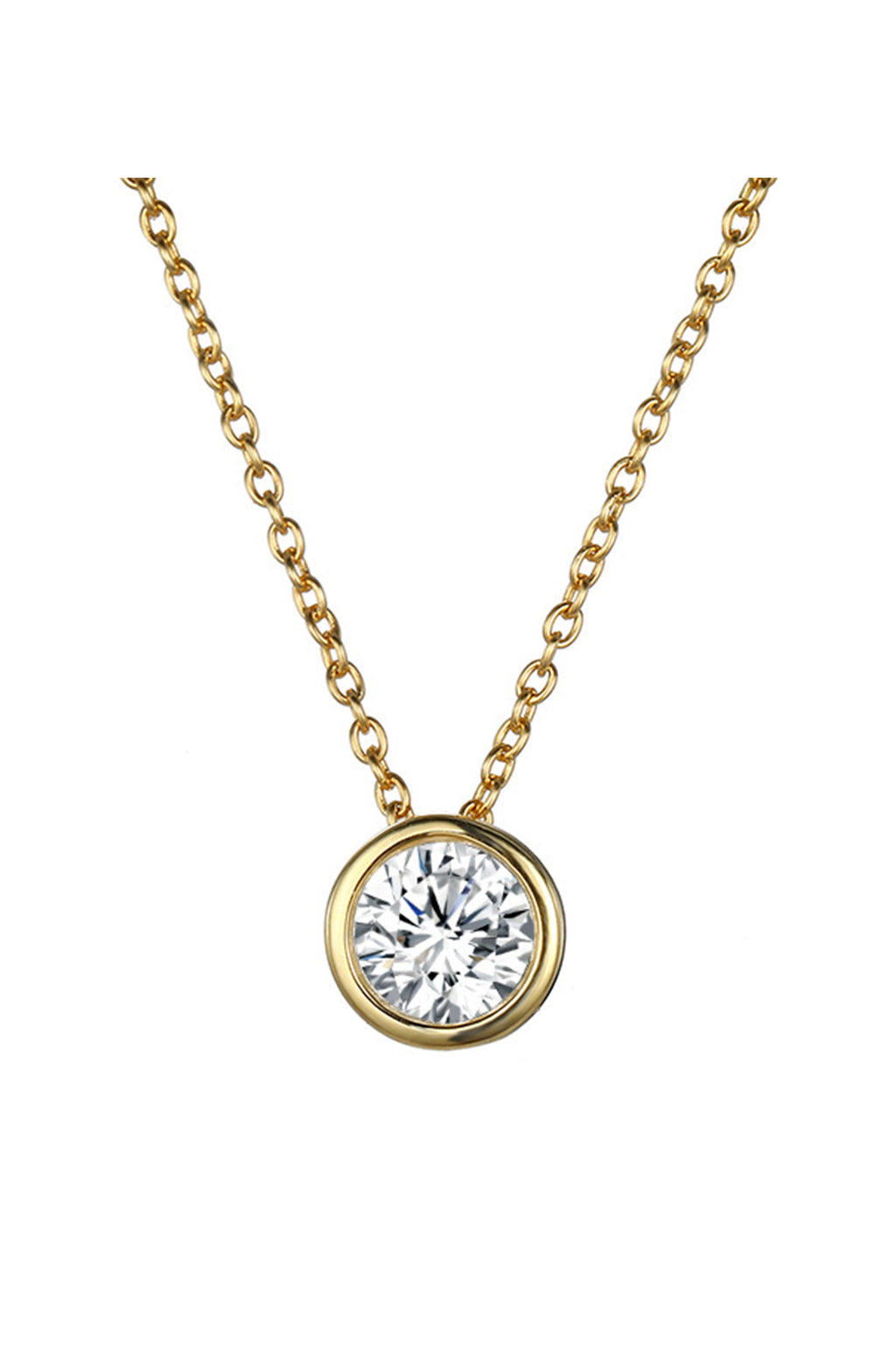 Rhinestone Stainless Steel Chain Necklace N4563