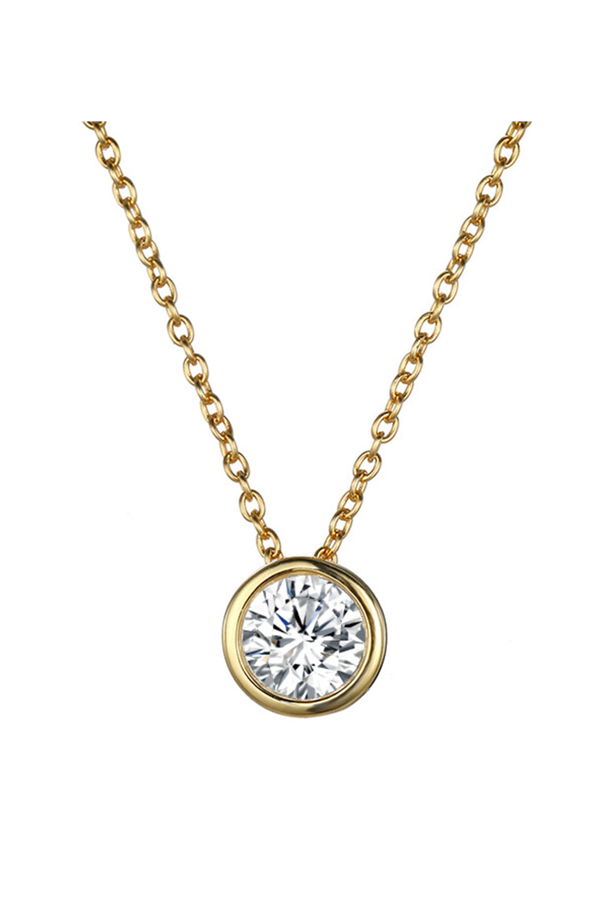Rhinestone Stainless Steel Chain Necklace N4563
