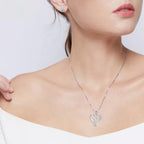 Love Mom Rhinestone 925 SILVER Necklace N4576