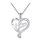 Love Mom Rhinestone 925 SILVER Necklace N4576