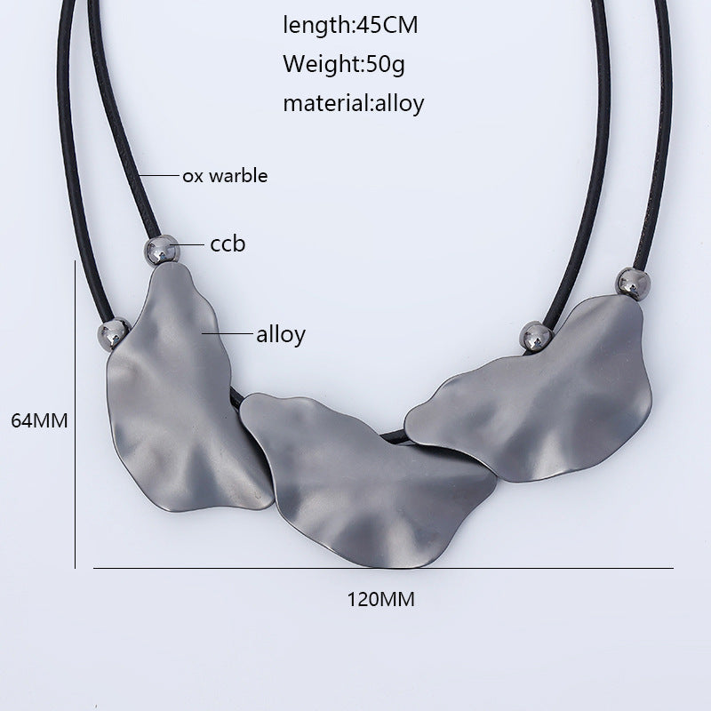 Geometry Pendant Leather Necklace N4657