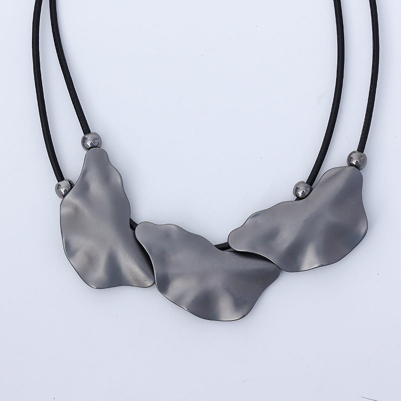 Geometry Pendant Leather Necklace N4657