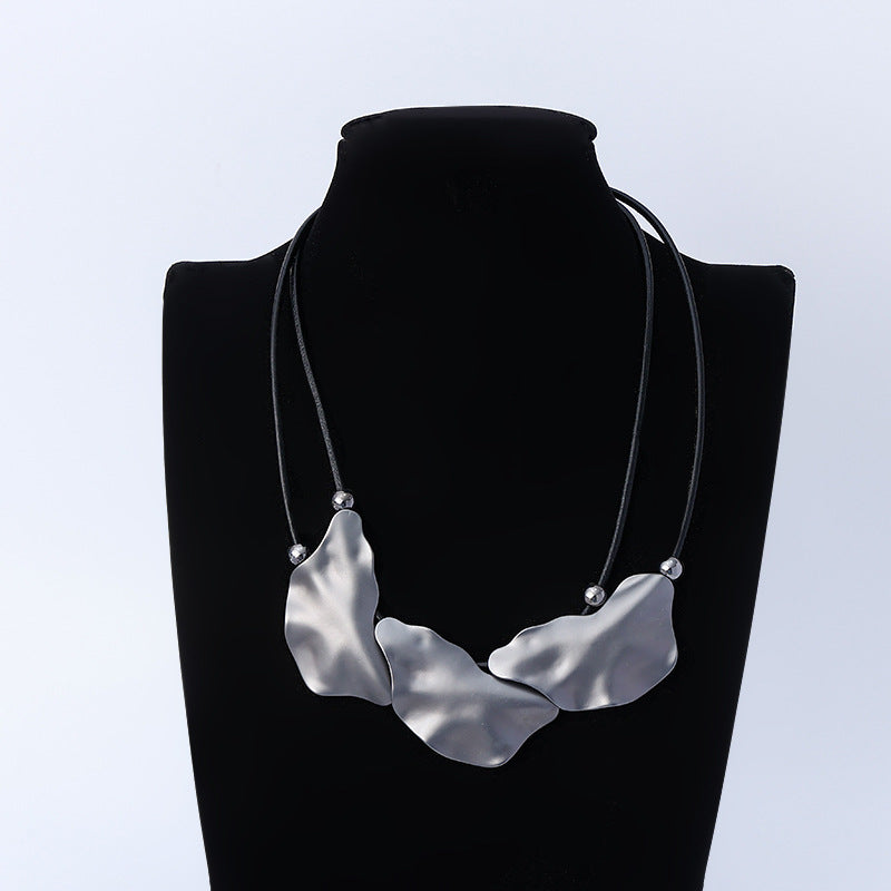 Geometry Pendant Leather Necklace N4657