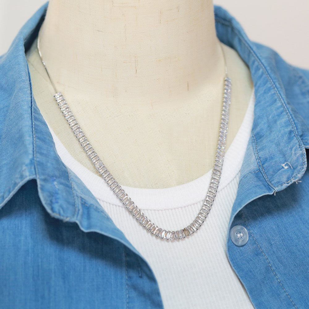 Cubic Zirconia Chain Necklace N4667