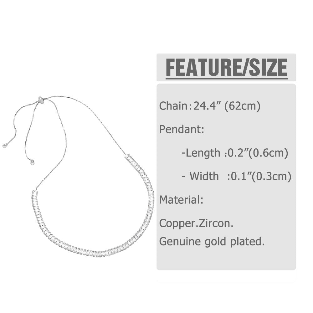 Cubic Zirconia Chain Necklace N4667