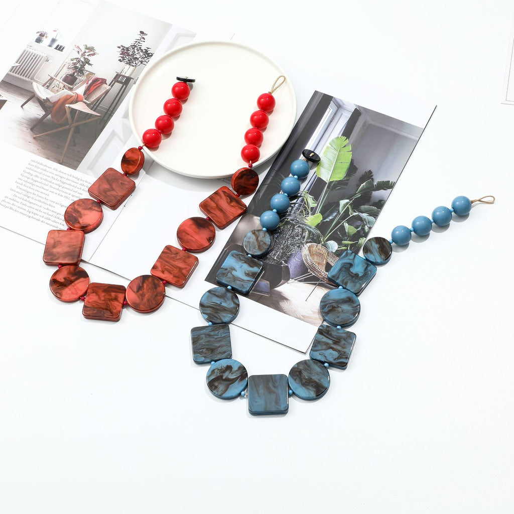Geometry Acrylic Beaded Necklace N4673