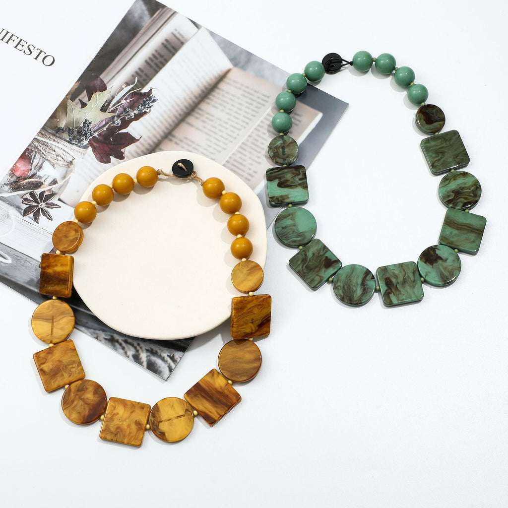 Geometry Acrylic Beaded Necklace N4673