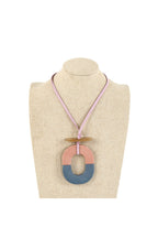 Oval Acrylic Leather Necklace N4680