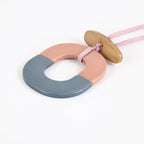 Oval Acrylic Leather Necklace N4680