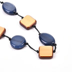Geometric Acrylic Bead Leather Necklace N4681
