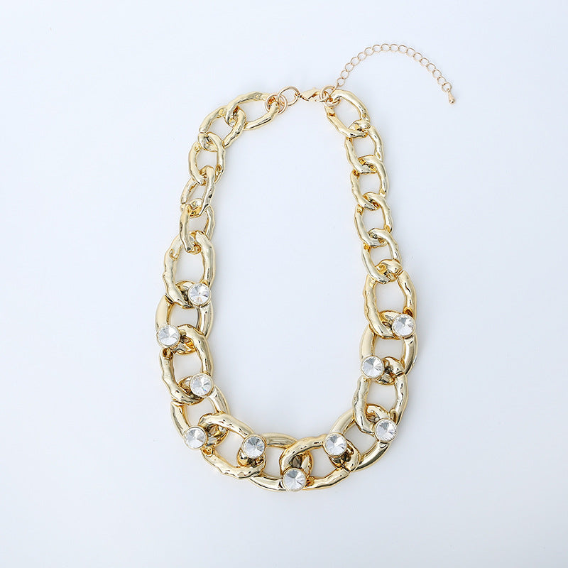 Alloy Hoop Chain Necklace N4688
