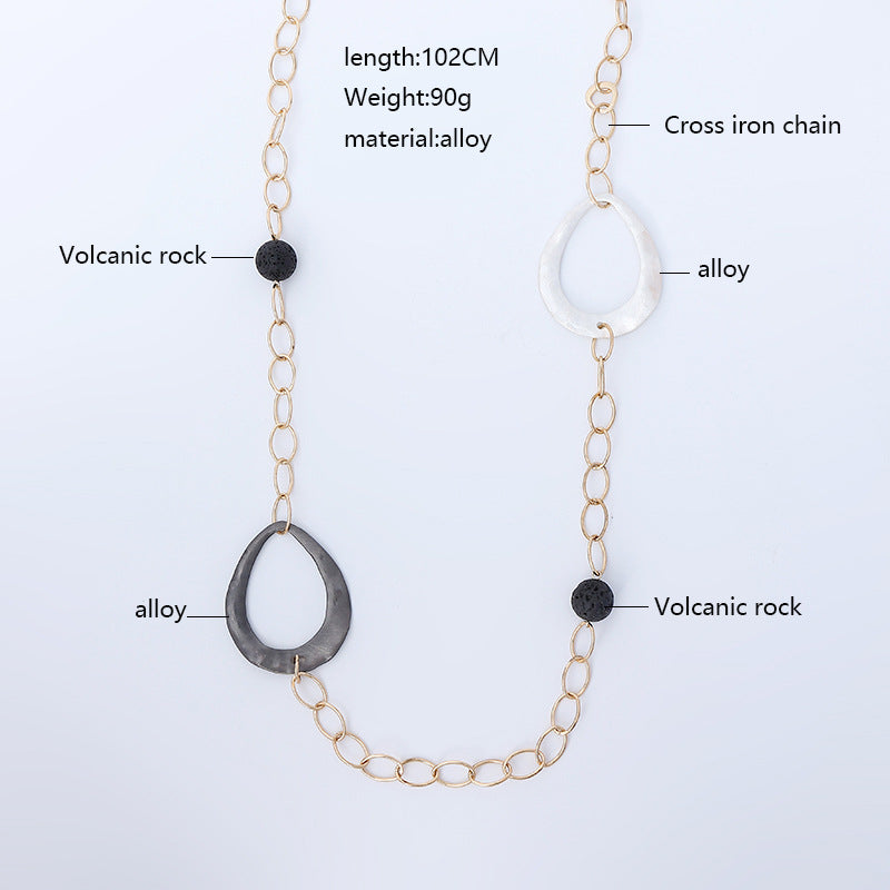 Oval Chain Alloy Necklace N4706