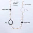 Oval Chain Alloy Necklace N4706