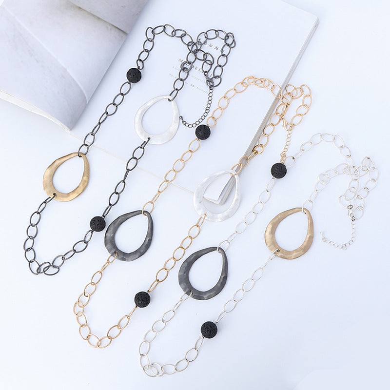 Oval Chain Alloy Necklace N4706