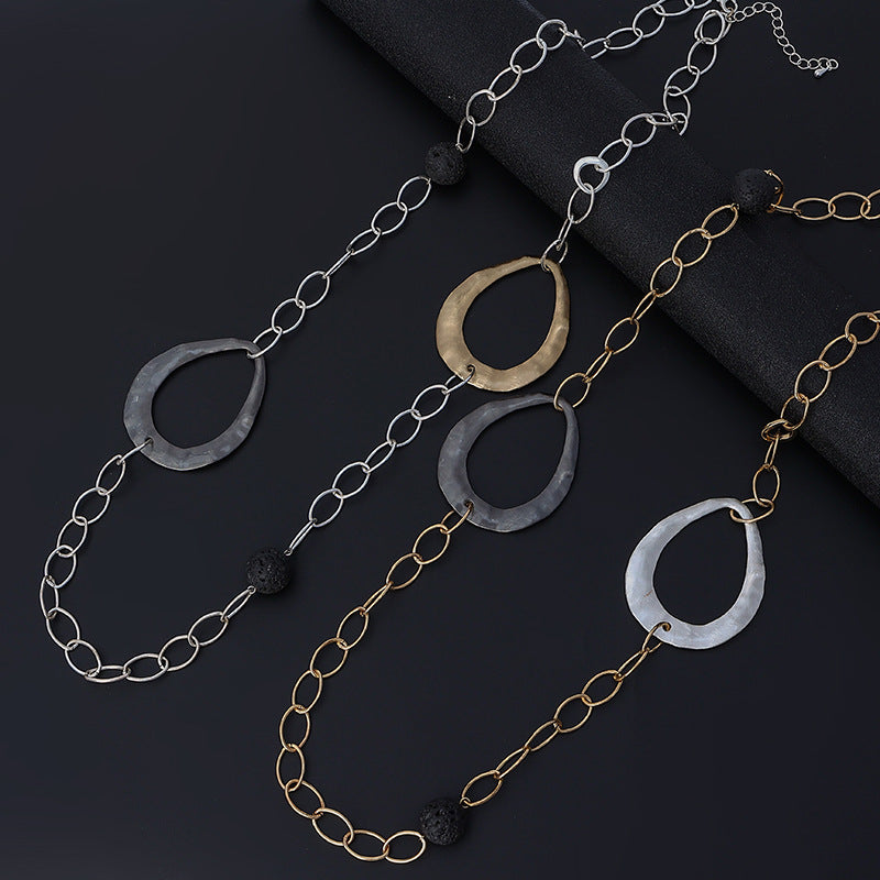 Oval Chain Alloy Necklace N4706
