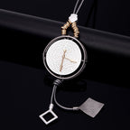 Clock Pendant Leather Necklace N4708