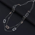 Geometric Square Alloy Chain Necklace N4733