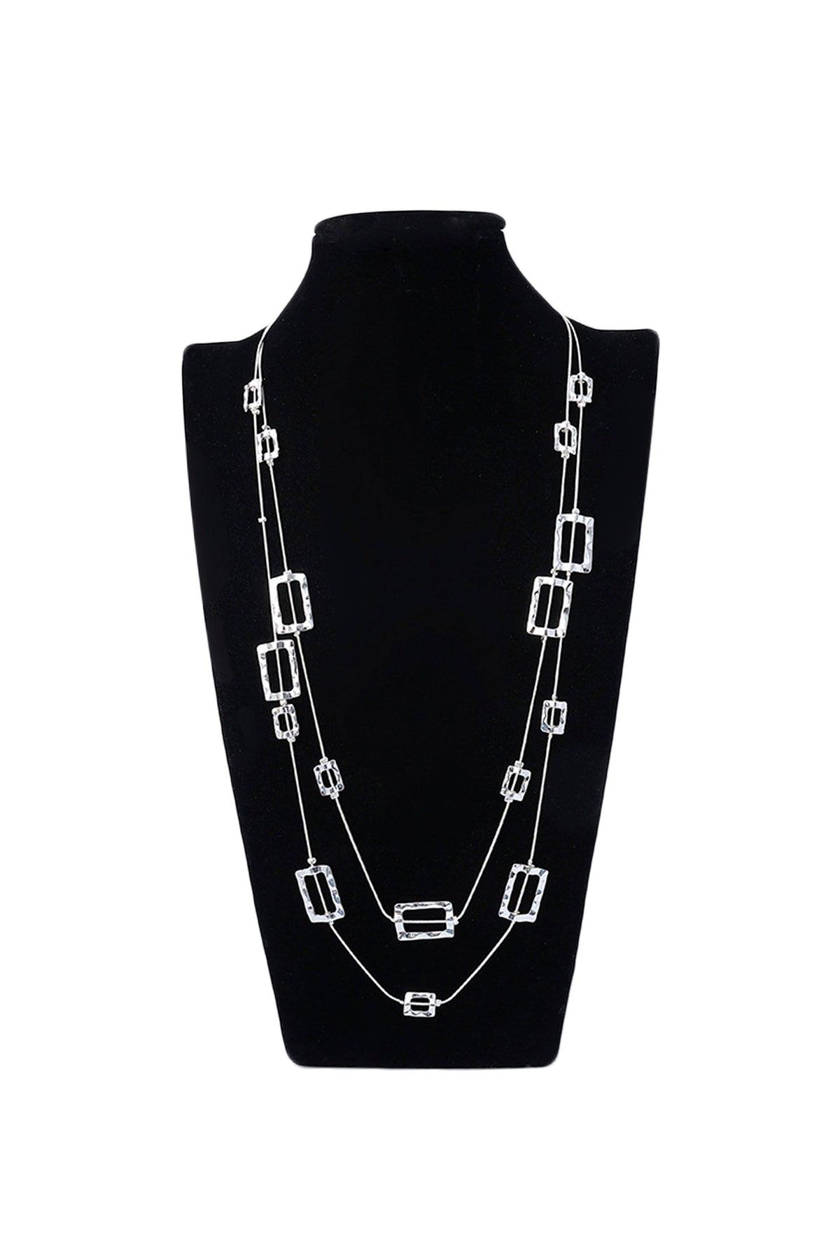 Geometric Square Alloy Chain Necklace N4733 - view 4