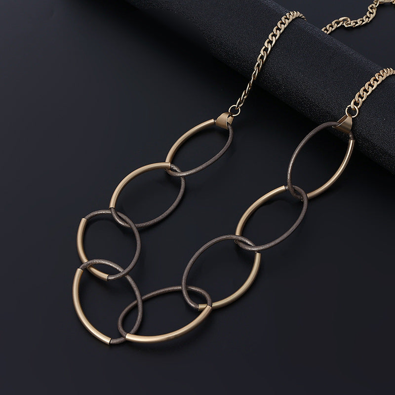 Circle Hoop Chain Alloy Necklace N4738